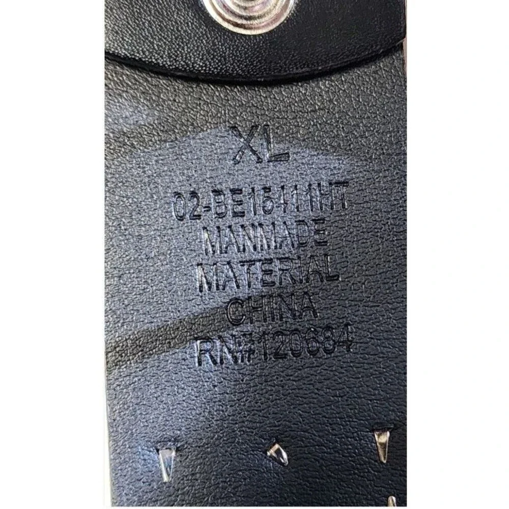 Black Goth Grunge Punk Studded Belt Black Size XL
